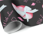 hart met romantisch kunstontwerp voor witte boeg cadeaupapier (Rol Hoek)