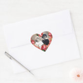 HART MET ROZE ROZEN BRUILOFT FOTOSJABLOON STICKER (Envelop)