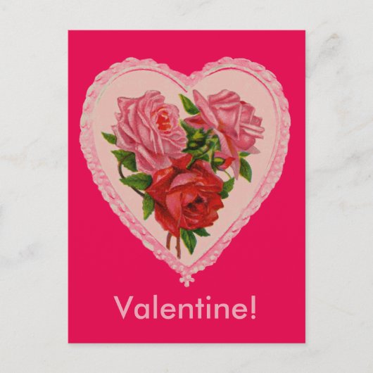  hart met Rozen Briefkaart (Voorkant)