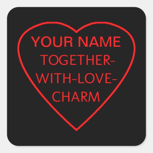 Hart met SAGETHER-MET-LOVE-KARM omschakeling Vierkante Sticker (Voorkant)