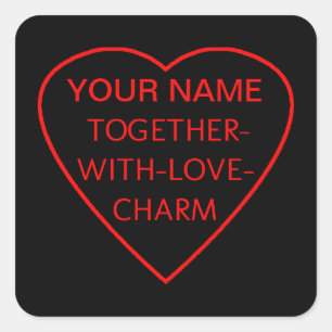 Hart met SAGETHER-MET-LOVE-KARM omschakeling Vierkante Sticker