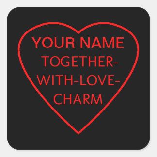 Hart met SAGETHER-MET-LOVE-KARM omschakeling Vierkante Sticker
