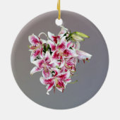 Hart met Stargazer Lilies Keramisch Ornament (Achterkant)