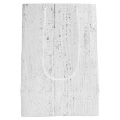 Hart met Turquoise Ribbon op gewitwasd hout Medium Cadeauzakje (Achterkant)