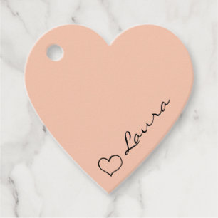 Hart Met Uw Naam Script Aangepaste Gift Tags Bedankjes Labels