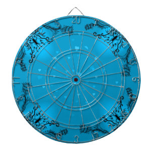 Hart met ventilator en blauwe vlinder dartbord