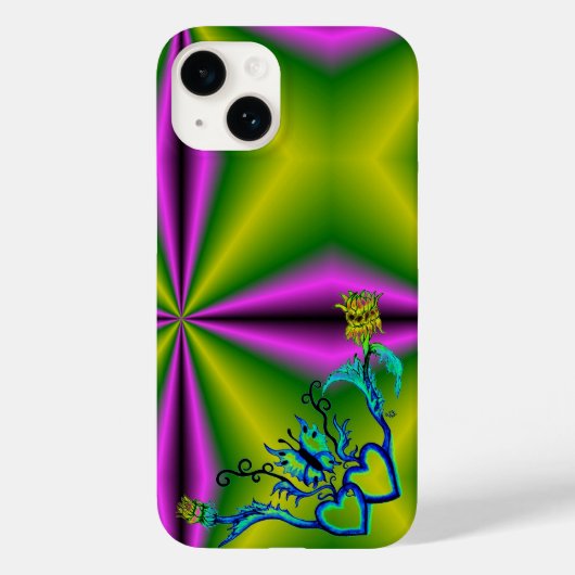 Hart met ventilator en vlinder Case-Mate iPhone case (Achterkant)