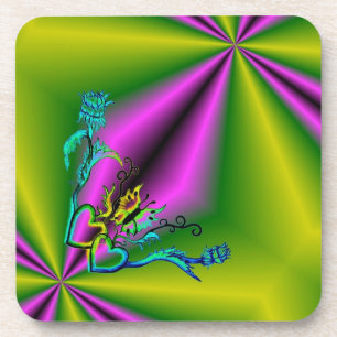 Hart met ventilator en vlinder drankjes onderzetter