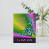 Hart met ventilator en vlinder feestdagenkaart (Staand voorkant)