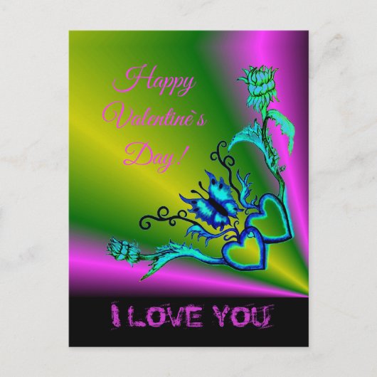 Hart met ventilator en vlinder feestdagenkaart (Voorkant)