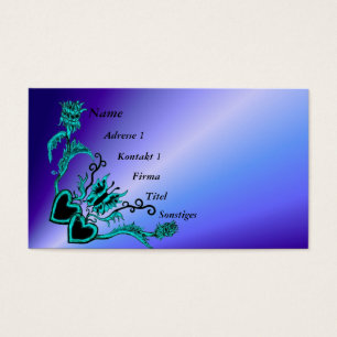 Hart met ventilator en vlinder op regenboog visitekaartjes