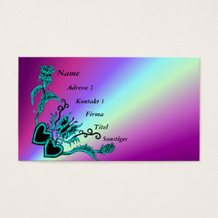 Hart met ventilator en vlinder op regenboog visitekaartjes