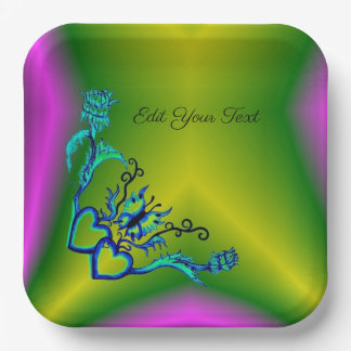 Hart met ventilator en vlinder papieren bordje