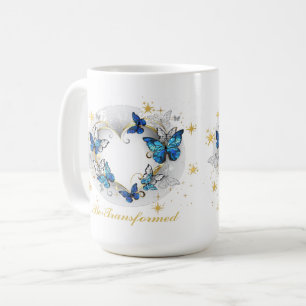 Hart met Vlinders Morpho Koffiemok