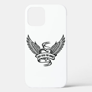 hart met wings, liefde geeft je wonden iPhone 12 pro hoesje