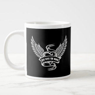 hart met wings, liefde geeft je wonden extra grote beker