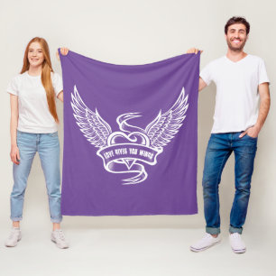  hart met wings, liefde geeft je wonden fleece deken