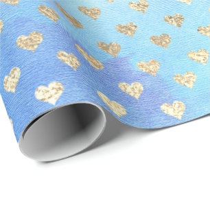 Hart Metallic Mint Aqua Ocean Blue Gold Pink Cadeaupapier