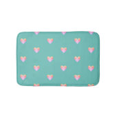 Hart  Modern Faux Iridescent Roze Blauwgroen Badmat (Voorkant)