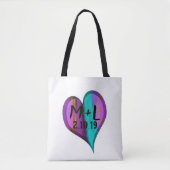 hart-monogram aangepaste gepersonaliseerde tas (Voorkant)