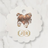 Hart & Monogram Bedankt - Crème Bedankjes Labels (Voorkant)