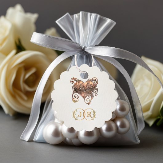 Hart & Monogram Bedankt - Crème Bedankjes Labels