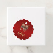 Hart & Monogram Bedankt - Rood Bedankjes Labels (In situ)