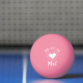 Hart Monogram Bruiloft Pingpongballen (Net)