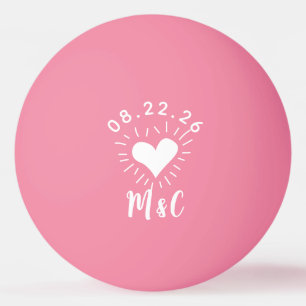 Hart Monogram Bruiloft Pingpongballen