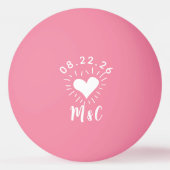 Hart Monogram Bruiloft Pingpongballen (Achterkant)