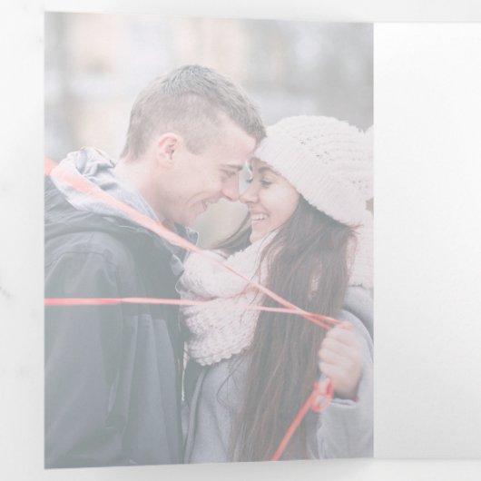 Hart monogram kunst foto bruiloft programma (Binnenzijde eerst)