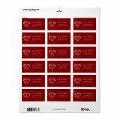 Hart-monogram retouradres - Rood Etiket (Full Sheet)
