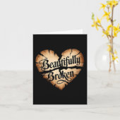 Hart mooi gebroken kaart (Gele Bloem)