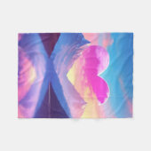 Hart & Mountain Sunset Landschapskunst Fleece Deken (Voorkant (Horizontaal))