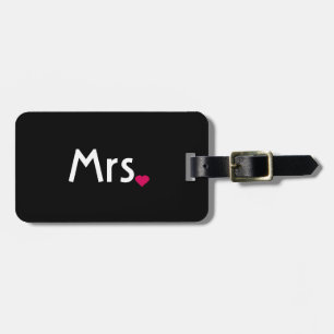 Hart Mr en Mrs bagagelabel voor haar