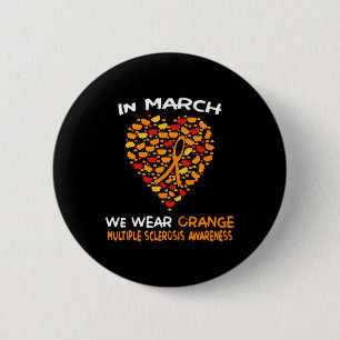 Hart MS Multiple Sclerose Awareness March We Wea Ronde Button 5,7 Cm