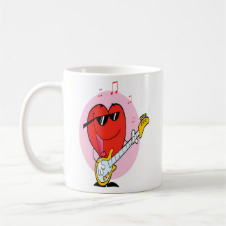 Hart Muziek Spelende Valentijn T-shirt Voor Mannen Koffiemok