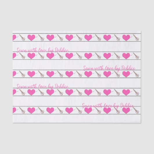 Hart naaigarend, aangepast papier voor klein weefs (Voorkant)