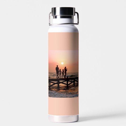 Hart Naam Foto Script Aangepaste Cadeau Waterfles (Achterkant)