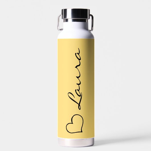 Hart Naam Script Aangepaste Geschenk Waterfles (Voorkant)