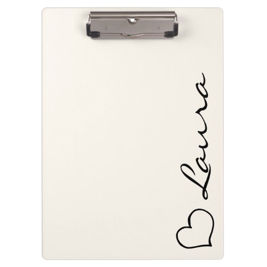 Hart Naam Script Aangepaste Gift Klembord (Voorkant)