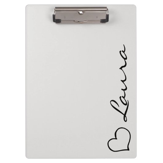 Hart Naam Script Custom Geschenk Klembord (Voorkant)