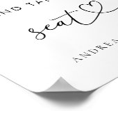 Hart Neem een Drink en neem een stoel bruiloft tek Poster (Hoek)