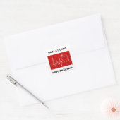 Hart - Neemt een schoppen, houdt het tegen Vierkante Sticker (Envelop)