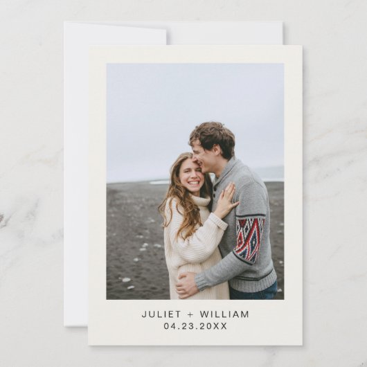 Hart Niets Fancy Gewoon Liefde Leuk Bruiloft Save The Date (Achterkant)