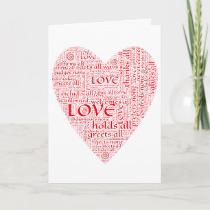 Hart of Valentijn die onvoorwaardelijke liefde Feestdagen Kaart