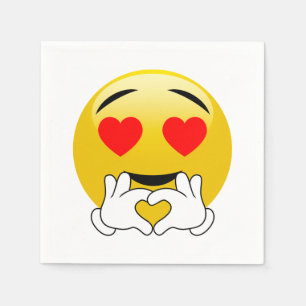 Hart Ogen & Handen Emoji Liefde Servet