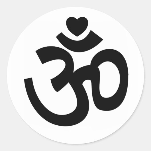 Hart Om Sign - Yoga Sticker (Voorkant)