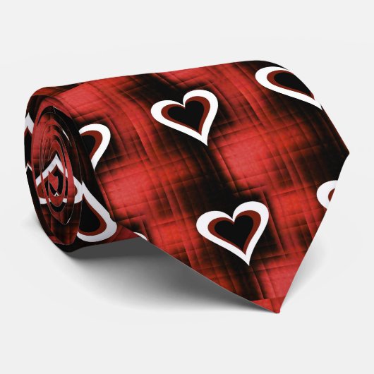 Hart op checkboard stropdas (Opgerold)