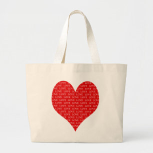 Hart op dag van de valentijn grote tote bag